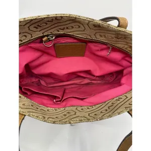 COACH Large Tan Brown Pink Tote Bag Msrp $350 thumbnail 12
