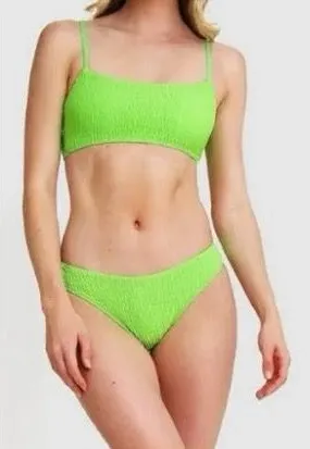 Mosmann Neon Green Smocked Two-Piece Bikini Set - Women's Swim thumbnail 1