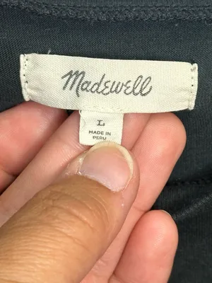 Madewell Black Puff Sleeve Top Women’s Large Alpaca Blend 3/4 Sleeve thumbnail 11