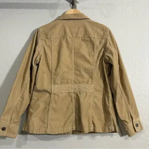 Eddie Bauer Corduroy Trucker Jacket Tan Large Cotton Western Cottagecore Top thumbnail 3