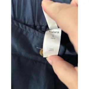 HALARA 100% Cotton Navy High-Rise Elastic Waist Pants - Size LP thumbnail 3