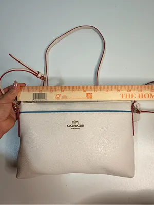 Coach Chalk Crossbody with Pink Trim and Blue Accent thumbnail 13