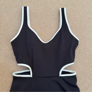 Old Navy Tennis Dress Stretch Powersoft Cutout Black White Mini Shorts XS thumbnail 3
