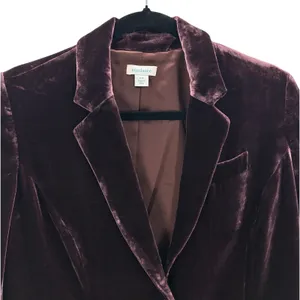 Sundance Plum Silk Blend Velvet Blazer Jacket Sz 4 Petite Notch Lapel Workwear‎ thumbnail 3