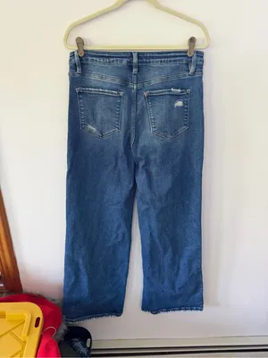 Flying Monkey Mid-Blue Distressed Wide Leg Jeans thumbnail 6
