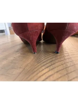 Vintage Walter Steiger Burgundy Suede Pointed Toe Pumps - Size 8 Made in Italy thumbnail 8