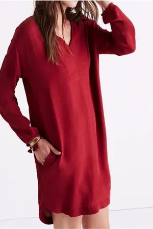 Madewell Women’s Du Jour Red Long Sleeve V-Neck XL thumbnail 1