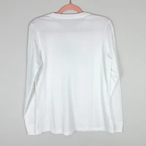 NWT Nike Women’s White Long Sleeve Spellout Tee T-Shirt Size‎ Medium thumbnail 4