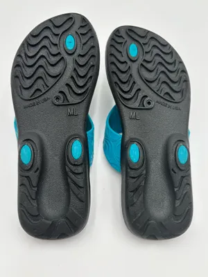 NEW Okabashi Womens ML 8/9 Flip Flop Thongs Sandal Blue Arch Support Made in USA thumbnail 12