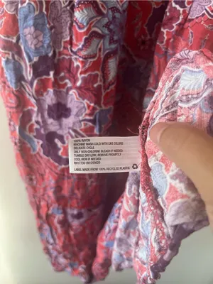 Knox Rose Red Blue Tropical Floral Midi Dress Medium Resort Beachy Vacation thumbnail 6