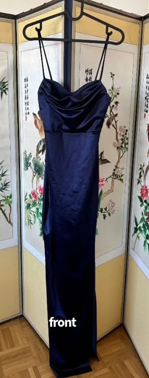 Marissa Formal Satin Cowl Neck Gown Windsor thumbnail 1