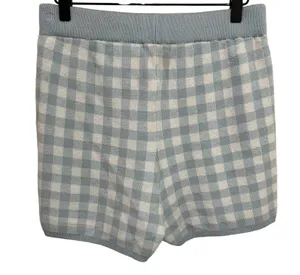 Altar’d state Baby Blue Gingham Checker Knit Shorts Size Large thumbnail 3