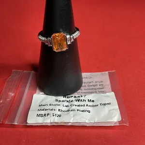 Bomb Party RBP8417 “Sparkle With Me” Lab Created Topaz on Rhodium Sz 10 Ring NWT thumbnail 4