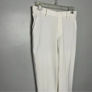 Uniqlo Women’s Cream Tailored Pants Size S (26–27” Waist) Stretch Straight Leg thumbnail 3