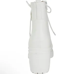NWT Soda‎ White Faux Leather Chunky Heel Ankle Booties Sz 7.5 thumbnail 4