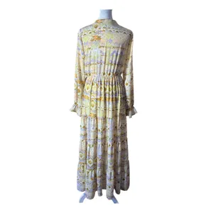 Shyanne Maxi Dress‎ Womens XS Multicolor Excellent Southwestern Tiered V-Neck thumbnail 2