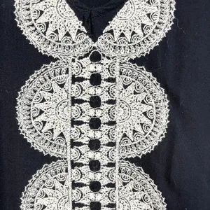 Stella &‎ Dot Embroidered Tunic Coverup Womens XS/S Bohemian Dark Cottage Beachy thumbnail 5