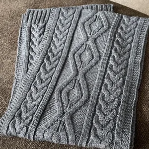 Source Unknown Dark Gray Cable knit Winter Acrylic Scarf- Unisex thumbnail 7