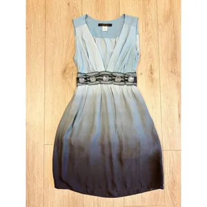 Y2K Single Dress Womens Silk‎ Ombre Crystal Mesh Mini Cocktail Dress Blue Navy S thumbnail 8