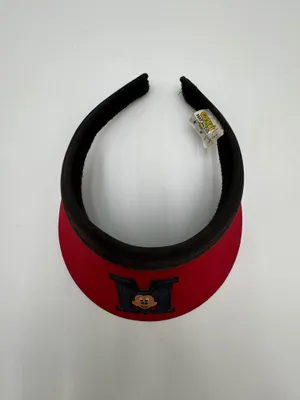 Vintage Disney Mickey Mouse Red Visor Goofys Hat Co Adult Sun Hat Taiwan 1980s thumbnail 2