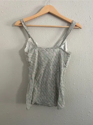 Charlotte Russe Mint Floral Lace-Trim Cami Camisole Y2K Vintage Lightweight Smal thumbnail 4