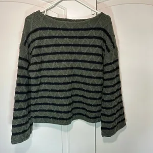 Ciao Lucia Green Striped Chunky Merino Wool‎ Cable Knit Michele Sweater XS Green thumbnail 2