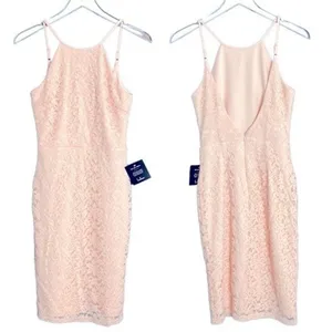 NEW Lulus Magic of Love Blush Light Soft Pink Lace Bodycon Dress Size Sm… thumbnail 4