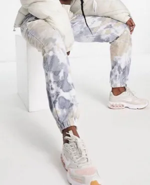 Nike Loose Fit Tie Dye Cuffed Sweatpants in Slate Blue, Medium thumbnail 2