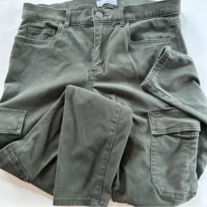 LOFT Skinny High Rise Cargo Pants Legging Army Green 29/8 thumbnail 2