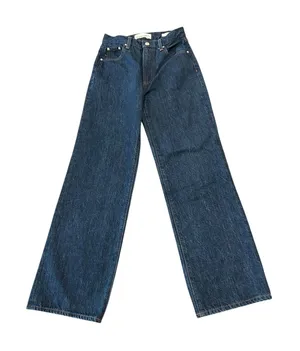 Denim Forum The Farrah Hi-Rise Wide Leg Jeans Dark Indigo Blue Dark Academia thumbnail 1