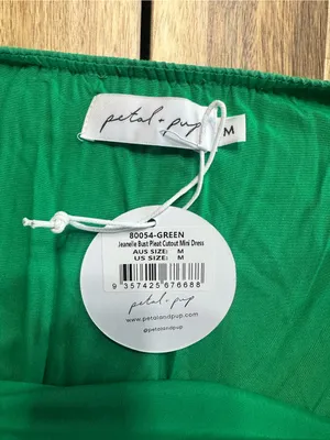 Petal And Pup Jeanelle Bust Pleat Cutout Mini Dress Green Medium thumbnail 3
