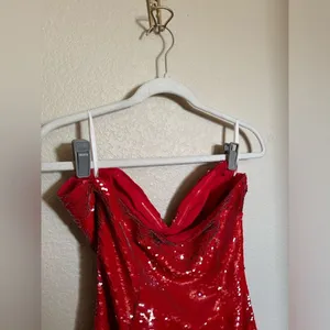 h:ours‎ Zali Mini Dress in Red Gaga Size Small Sequins Cocktail Dress thumbnail 5