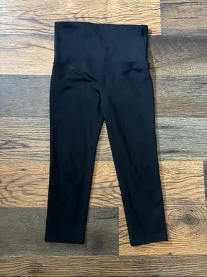 Gap Maternity Black Full Panel Leggings GapFit Blackout Cropped Women’s Size XS thumbnail 3