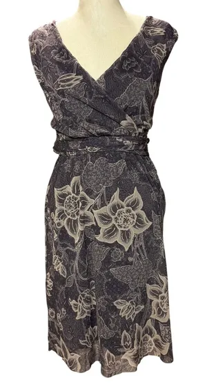WESTON WEAR S‎ Brown Floral Wrap Midi Dress Whimsygoth Boho Fairy Y2K thumbnail 1