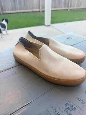 Rothy’s Woman Slip-On Canvas Shoes in Beige with Gum Sole thumbnail 3
