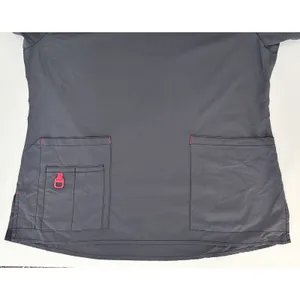 Carhartt Force Scrub Top Women’s Large Gray Pink Trim V-Neck Pockets Medical thumbnail 7