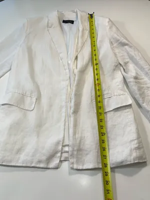 Dolce Cabo 100% Linen White Blazer Size Small Black thumbnail 3