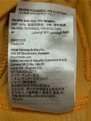 H&M Women’s Long Sleeve Ribbed Crop Top Yellow Size Small thumbnail 6