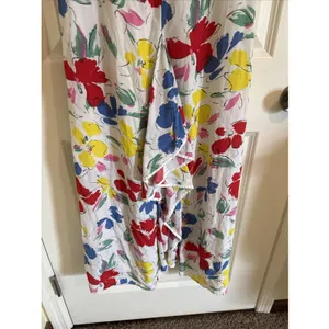 Rixo Target Floral Cascade Ruffle Artsy Maxi Dress Mock Neck Size 6 thumbnail 3