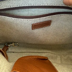 Dooney‎ & Bourke Tan Pebbled Leather Zipper Closure Hobo Shoulder Bag W thumbnail 10