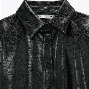 Zara Faux Black Leather Jacket thumbnail 6