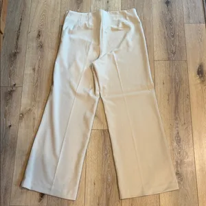 Loft Cream Wide-Leg Tailored Pants thumbnail 2