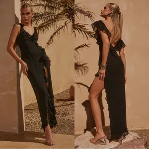 NWT Runaway The Label Suzannah Maxi Dress Black Small thumbnail 2