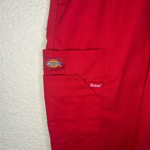 Dickies Medical Scrub Pants XXS Red Elastic Waist Cargo‎ Utility Trousers 86106 thumbnail 5