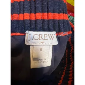 J. Crew Factory Womens Sz 6 Printed Linen-Cotton Sidewalk Mini Skirt Navy Papaya thumbnail 8