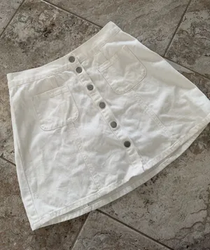BDG White Denim Skirt thumbnail 1