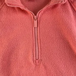 Old Navy XL Long Sleeve Half Zip‎ Oversized Textured Sweatshirt Women's Pink thumbnail 4