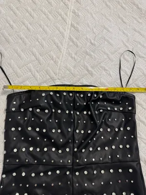 FashioNova Delanie Faux Leather Mini Dress - Black Size Large thumbnail 6