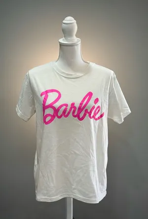 White Barbie Branded Crewneck T-Shirt Size L EUC thumbnail 1