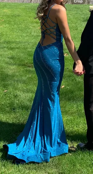 Blue Prom Dress Size 4 thumbnail 4